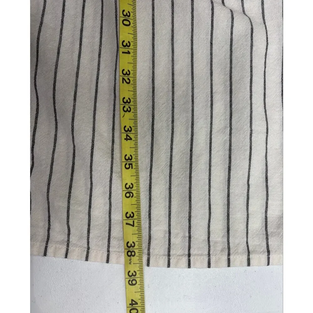 Caslon Stripe Long Sleeve Linen Blend Shirt Dress Sz XL Shift Neutral Minimalist - Picture 10 of 10